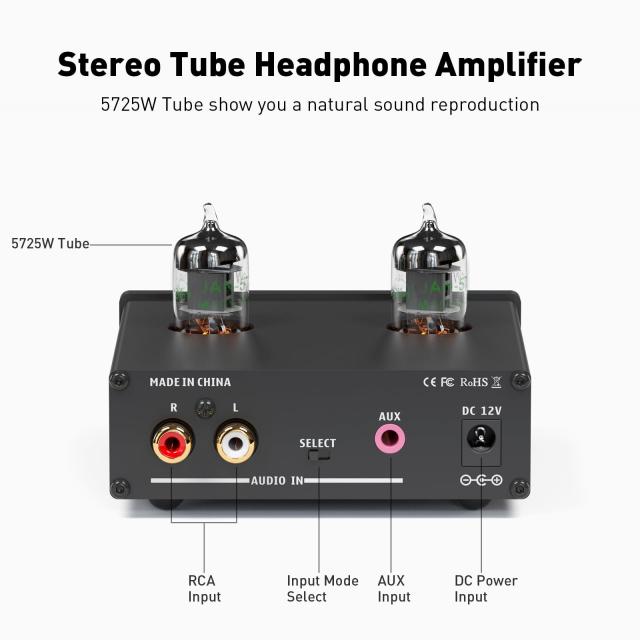 Fosi Audio P2 ヘッドフォン アンプ 小型 真空管 ヘッドホンアンプ