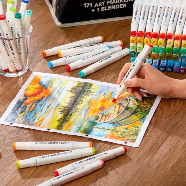 Shuttle Art イラストマーカーペン 172本セット 油性 ブレンダーペン付 耐水 速乾 Shuttle Art イラストマーカーペン 172本セット 油性 ブレンダーペン付
