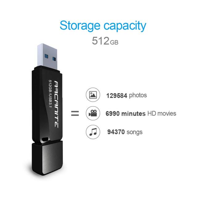ARCANITE USBメモリ 512GB USB 3.1 超高速、最大読出速度400MB/s、最大書込速度200MB/s_3