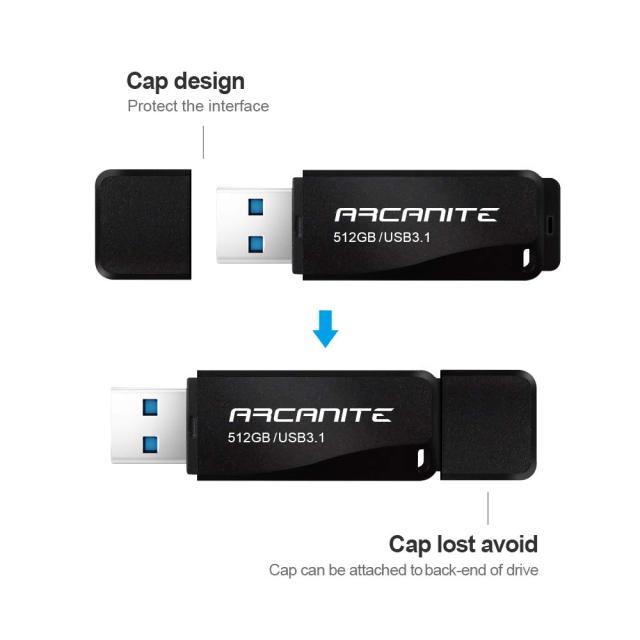 ARCANITE USBメモリ 512GB USB 3.1 超高速、最大読出速度400MB/s、最大書込速度200MB/s_5
