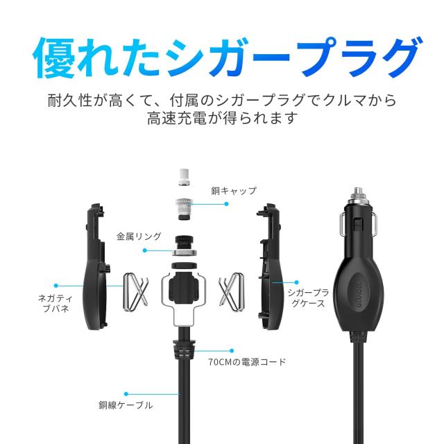 正弦波 300W カー インバーター 車載充電器 変換電源 DC12VをAC100Vに変換 55Hz 車載 インバーター QC3.0 USB-A ＆ PD30W USB-C 超快速充_3