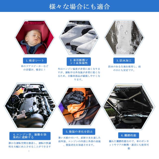 uxcell 車用断熱マット 防音マット 断熱材 断熱マット 断熱シート 