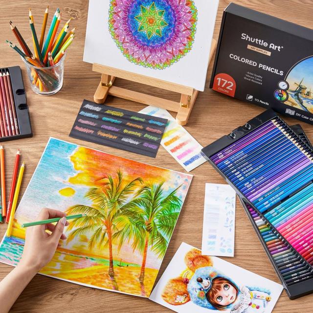 Shuttle Art 色鉛筆 172色 油性色鉛筆 カラーペンセット 大人の塗り絵