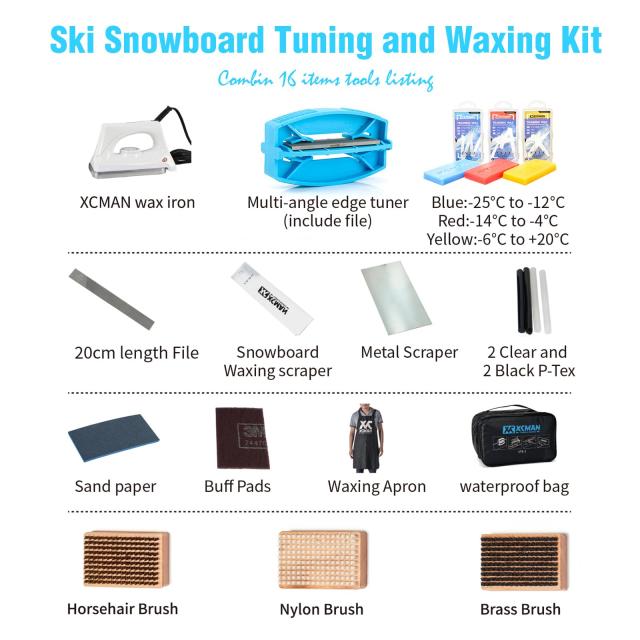 XCMAN スキー スノーボード用ワックス完全 チューニング工具キット