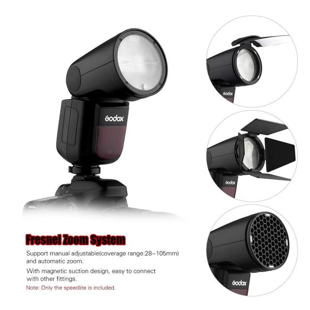 【Godox正規品＆技適マーク】Godox V1Nカメラ フラッシュ スピードライト TTLラウンドヘッドフラッシュ 2.4G 480秒フルパワーフラッシュ