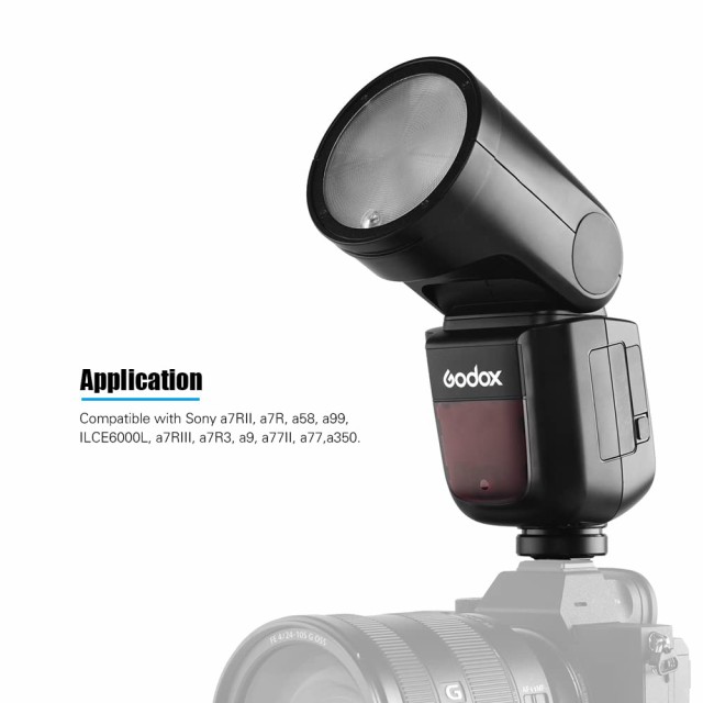 【Godox正規代理】Godox V1S Sony対応 76WS 2.4G TTL ラウンドヘッド 1/8000 HSS フラッシュ ストロボ Sony a7RII a7R a58 a99 ILCE6000Lの通販は