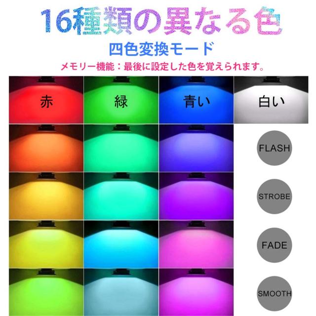 LED投光器 RGB フラッドライト 16色 4モード ガーデンライト リモコン付き 防水仕様IP65 (ホリデー照明ライト、風景ランプ、ステージラン_1