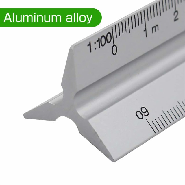 縮尺定規 Tuloka三角スケール 12種類の縮尺目盛 建築図面用 1/20 1/25 1/50 1/75 1/100 1/150 と1/100  1/200 1/250 1/300 1/400 1/500の通販はau PAY マーケット - ふうまりストア | au PAY マーケット－通販サイト