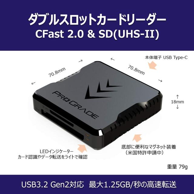 ProGrade Digital 【CFast/SD】 USB3.2Gen2 ダブルスロットカード