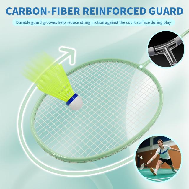 Senston バドミントンラケット 4パック バドミントンセット バドミントンバッグ1個 ラケット4個 ナイロンバドミントン6個 Senston バドミントンラケット 4パック バドミントンセット