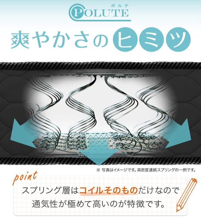 【フランスベッド正規品】 マットレス 白/茶 セミダブルサイズ（122×195cm） 厚さたっぷり16cm 「圧縮ロールマットレス ポルテR-300」_4