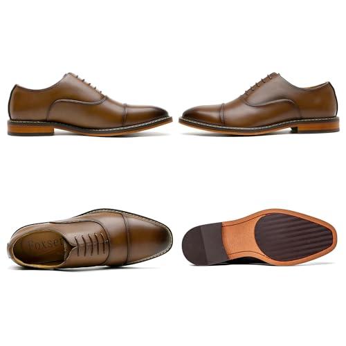 [フォクスセンス] 革靴 メンズ ビジネス ドレス シューズ 高級紳士靴 本革 軽量・防水 ブラウン 28.5cm C9010-02