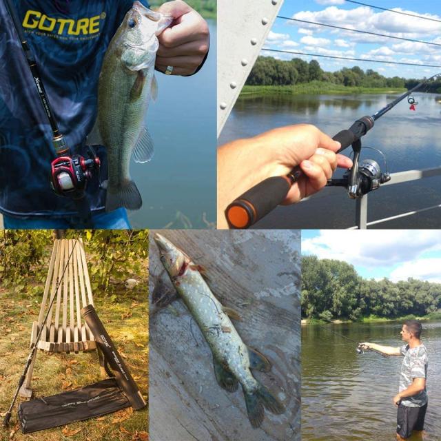 Goture シーバスロッド fuji製ガイド エギングロッド コンパクト スピニングロッド 2.7m M