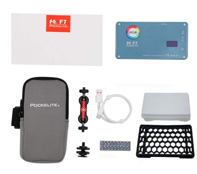 FalconEyes F7 12W RGBライト ハニカムソフト付き Miniポケットカメラライト 磁石吸着機能 Bi-Color2500K-9000K CRIT97 4060LUX＠0.3ｍ T