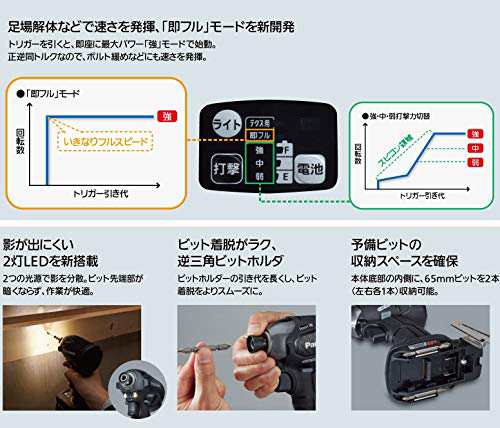 パナソニック 充電インパクトドライバー 18V 5.0Ah電池パック×2 パナソニック 充電インパクトドライバー 18V 5.0Ah電池パック×2