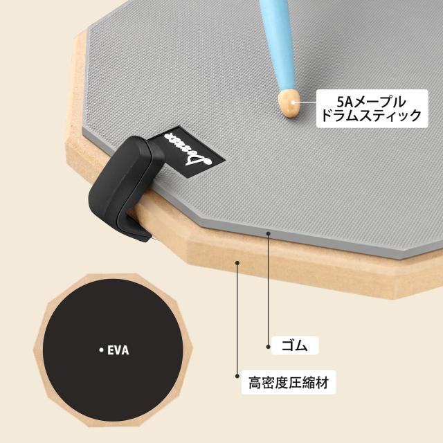 Donner ドラム練習パッド トレーニング用 静音 防振 スネアドラムスタンドキット 持ち運びドラムバックパック ドラムスティックx3組 ドラ