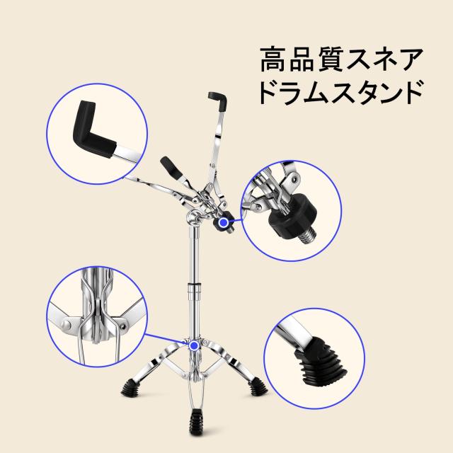 Donner ドラム練習パッド トレーニング用 静音 防振 スネアドラムスタンドキット 持ち運びドラムバックパック ドラムスティックx3組 ドラ