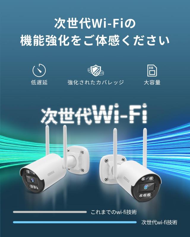 双方向通話・ダブルアンテナ】OHWOAI 防犯カメラセット 4台 屋外用