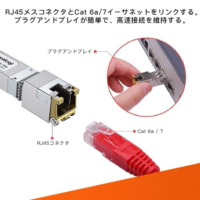 ipolex 10GBASE-T SFP+モジュール RJ45コネクタ Intel E10GSFPT互換 10Gb/s 30m_2