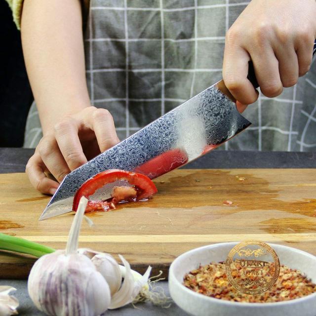 Utaki 牛刀包丁 剣型（切付型）牛刀 包丁 210mm ダマスカス 67層 V金10号 伝統技術とセンスある芸術美に切れ味を兼ね備えた超高級包丁