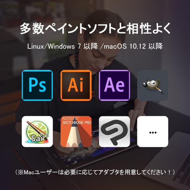 HUION 液タブ Kamvas Pro13 液晶ペンタブレット 充電不要ペン 傾き検知 8192レベル筆圧 アンチグレアガラス フルラミネーション Chrome O_6