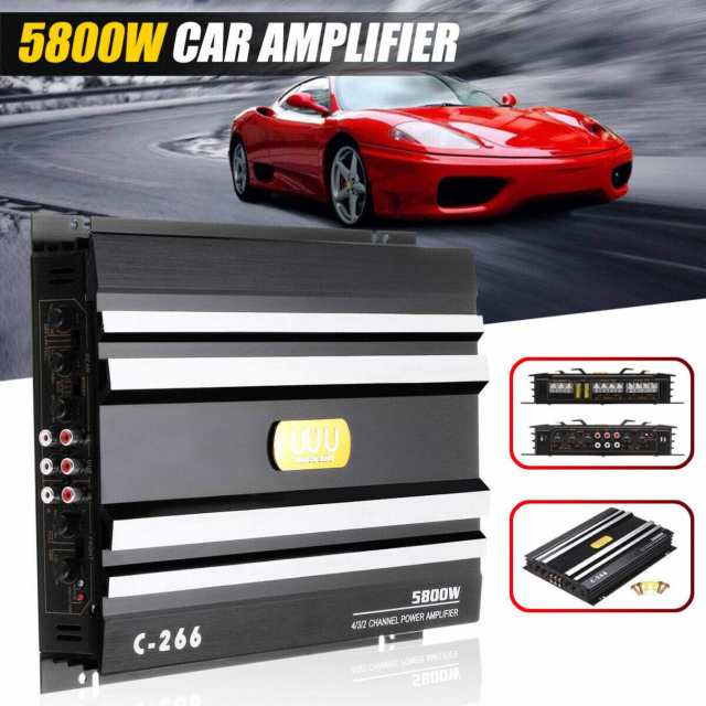 VORCOOL オーディオアンプ カーアンプ 5800 w C-266ステレオ4