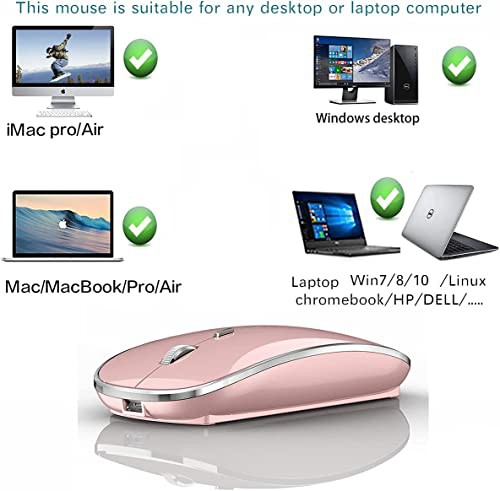 ワイヤレス マウス MacBook Air用 ノートパソコン用 Mac用 iMac用 デスクトップコンピュータ用 (ピンク)｜au PAY マーケット