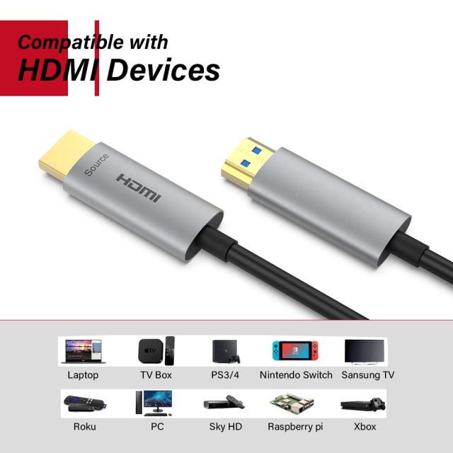 ATZEBE 光ファイバーHDMI ケーブル 25m、プレミアムHDMI 4K ケーブル 60P/4K HDR/Ultra HD/3D/YUV4:4:4/HDCP 2.2/高速18Gbpsをサポート/A