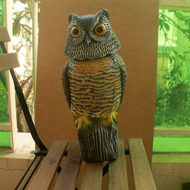 Skycabin 首振りフクロウ本物そっくり フクロウ 鳥よけフクロウ
