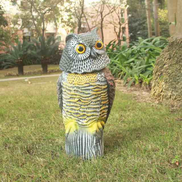 Skycabin 首振りフクロウ本物そっくり フクロウ 鳥よけフクロウ