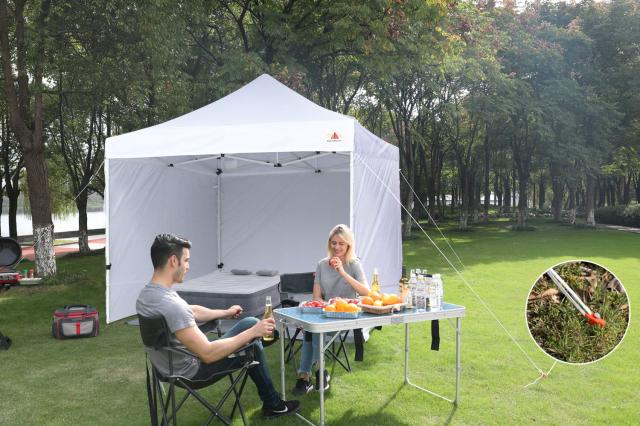 ABCCANOPY タープテント 3mx3m 2.5mx2.5m 横幕4枚 大型テント 6-8人用 タープ テント 日除け タープ 遮光 遮熱 ワンタッチテント てんと_7