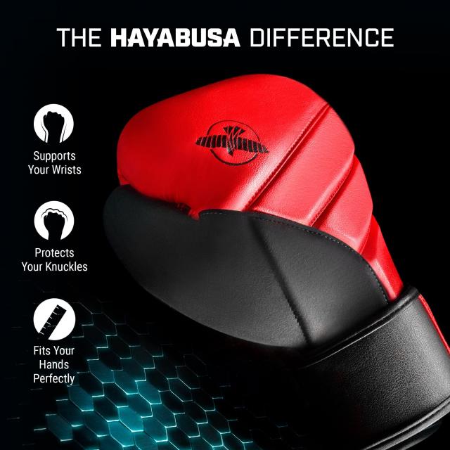Hayabusa T3ボクシンググローブ（男女兼用） - レッド/ブラック, 14oz Hayabusa T3ボクシンググローブ（男女兼用） - レッド/ブラック, 14oz