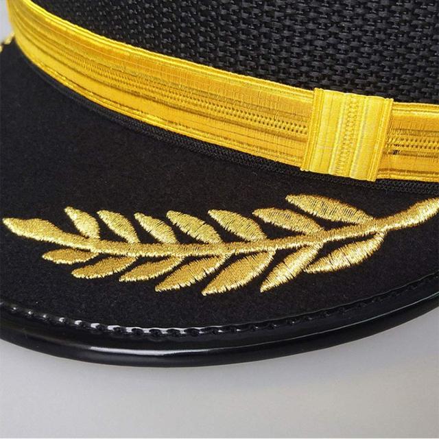 Cnstone パイロット ハット 帽子 鷹バッジ 刺繍 コスチューム用