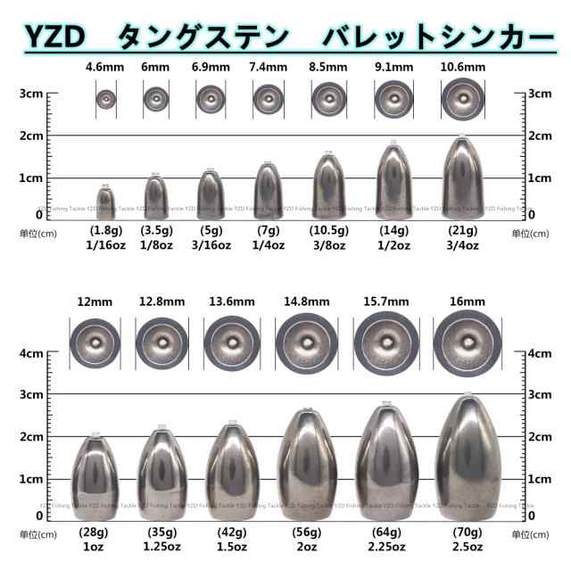 YZD ブラスシンカー バレットシンカー 10.5ｇ 3/8oz【30個 】の通販はau PAY マーケット - onlinestoreS au  PAY マーケット店 | au PAY マーケット－通販サイト