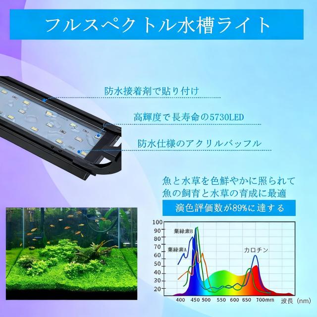 hygger 水槽ライト アクアリウムライト LED 熱帯魚ライト 水槽用 24 