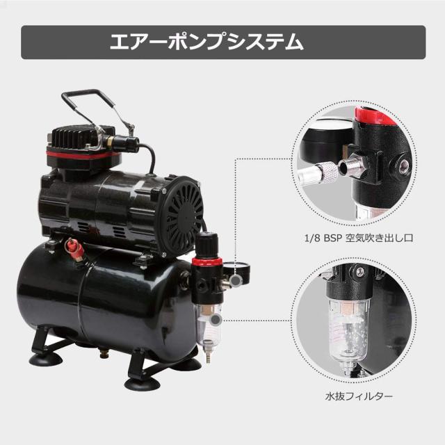 専用　エアーブラシ　エアーコンプレッサー　スターティングキッド Amazon | エアーブラシスターティングキット オイルレス3Lタンク