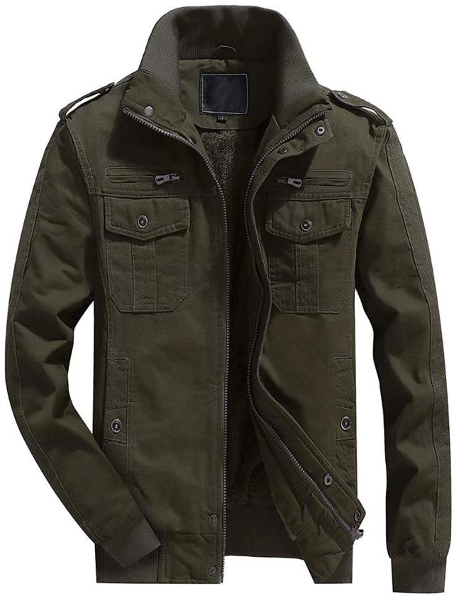 KEFITEVD] ミリタリージャケット ファッション 作業服 メンズ 防寒