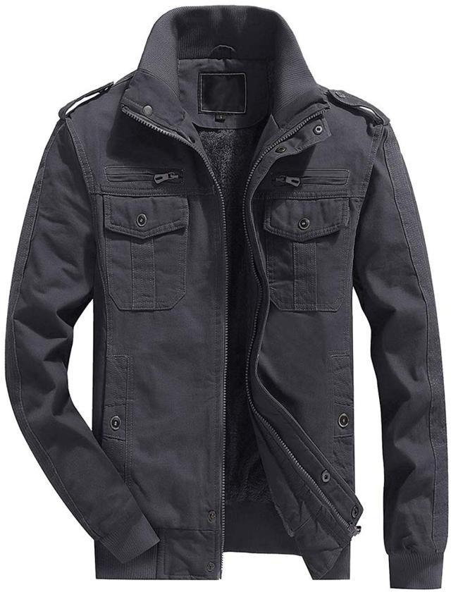 [KEFITEVD] メンズ アーミー服 米軍 ジップアップジャケット ライダース コットン ジャンバー タクティカル 保温 制服 ポケット 秋服 ス KEFITEVD] メンズ アーミー服 米軍 ジップアップジャケット ライダース