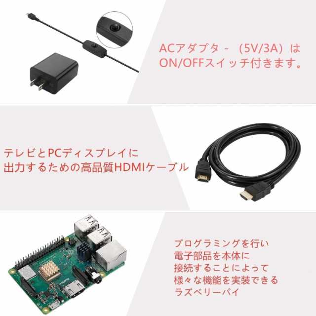 Raspberry Pi 3 Model b+ ラズベリーパイ3b+ 32GB microSDカード/5V/3A スイッチ付き電源/HDMIケーブル/MicroSDHCカード32GB/CAT6ネットの通販はau  PAY マーケット - Litlulu Meena | au PAY マーケット－通販サイト