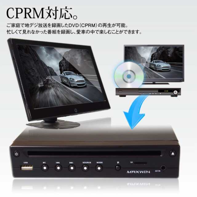 MAXWIN(マックスウィン) DVDプレーヤー 車載 DVDプレイヤー ハーフDIN 1/2din 薄型 HDMI コンパクト 車載用 CPRM  USB SD AUX対応 DVD306の通販はau PAY マーケット - ks-shop2 | au PAY マーケット－通販サイト