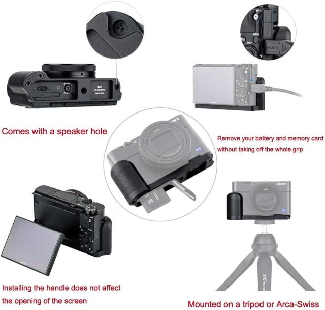 JJC 金属 ハンドグリップ Sony RX100 VII RX100M7 専用 電池交換便利