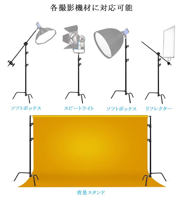 Selens Cスタンド センチュリースタンド 295cm / 116.14in調節可能 アームアーム長さ100cm / 39.3in グリップヘッド2つ付き ステンレス製