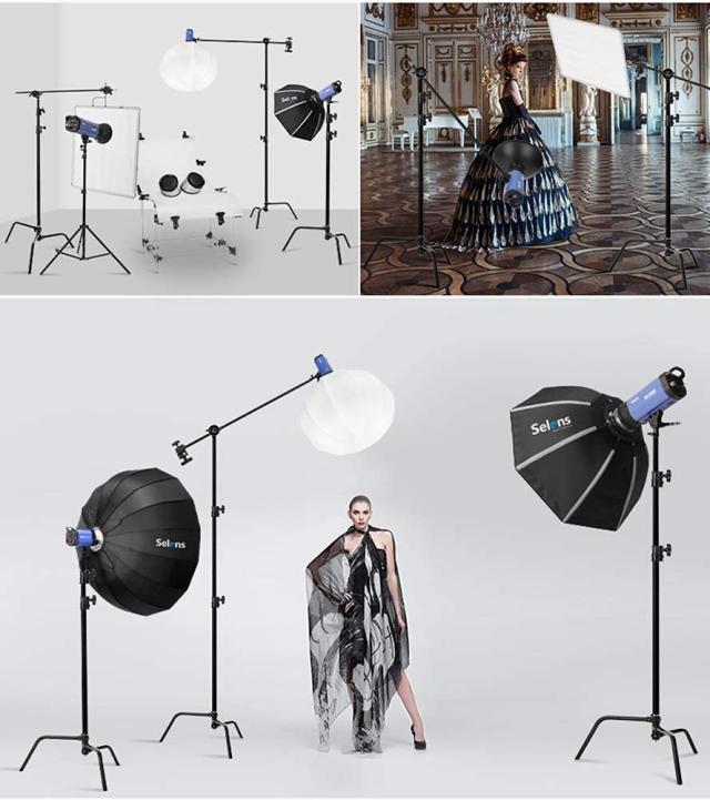 Selens Cスタンド センチュリースタンド 295cm / 116.14in調節可能 アームアーム長さ100cm / 39.3in グリップヘッド2つ付き ステンレス製