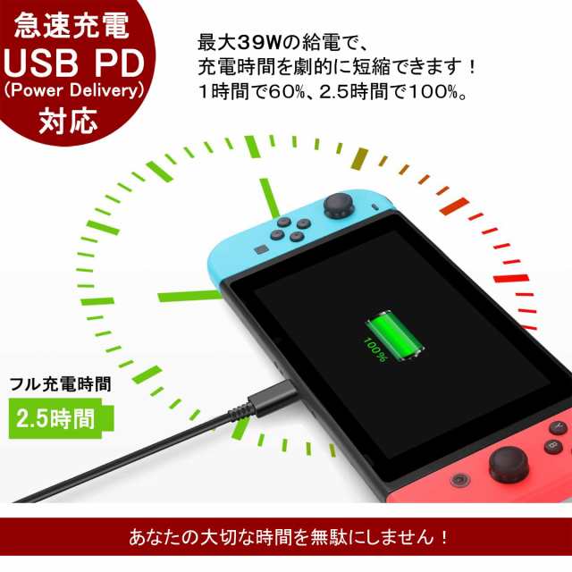 Switch ACアダプター スイッチ 充電器 【PSE認証済】【TVモード対応】Type-Cコネクタ PD規格 クイックチャージャー  コントローラー、Switの通販はau PAY マーケット - エブリデイセレクト | au PAY マーケット－通販サイト