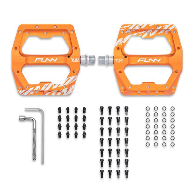 Funn(ファン) Funndamental(ファンダメンタル)フラットBMX/MTB ペダル セト -広いプラットフォーム自転車ペダル、9/16-吋 ?？鋼車軸(オレ