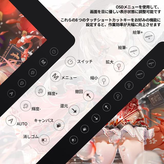 GAOMON 液タブ PD2200 21.5インチ 92%NTSC IPSパネル フル
