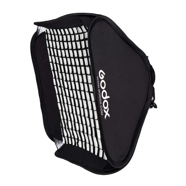 GODOXソフトボックス60x60cm折りたたみ式ハニカムグリッド、S2 Bowens
