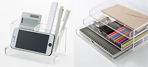 無印良品 重なるアクリルケース・横型5段 約幅25.5×奥行17×高さ