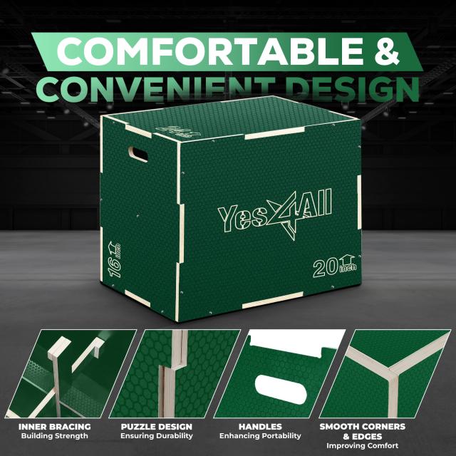 イエスフォーオール(Yes4All) プライオボックス ジャンプトレーニング コンディショニング ジャンプボックス 昇降台 ジャンプ台 ステップ台 体幹トレーニング 51 イエスフォーオール(Yes4All) プライオボックス 木製 ジャンプボックス