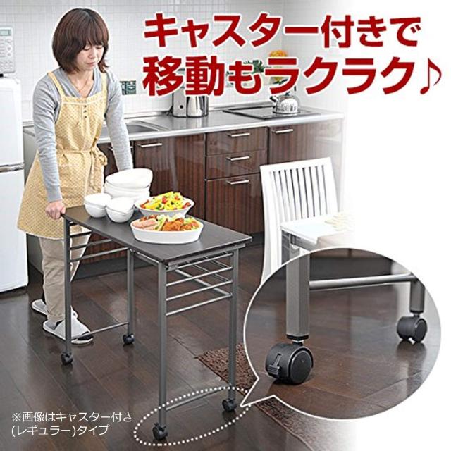 山善(YAMAZEN) 折りたたみ デスク (ミニ) 幅72×奥行36×高さ70cm コンパクト キャスター付き 傷がつきにくい 完成品 ダークブラウン/ブ_6